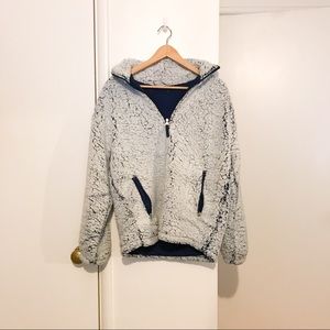 Fuzzy Fleece Sherpa Pullover with 1/4 Zipper L/XL